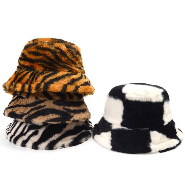 

wide brim hats autumn winter zebra stripes bucket for women girl outdoor vacation windproof fisherman hat lady fashion warm velvet panama, Blue;gray