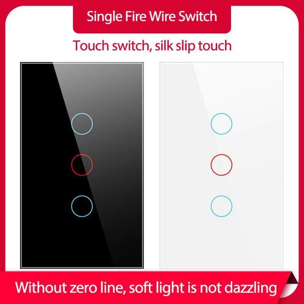 

smart home control touch switch us standard white crystal glass panel light sensory wall lamp switches led backlight