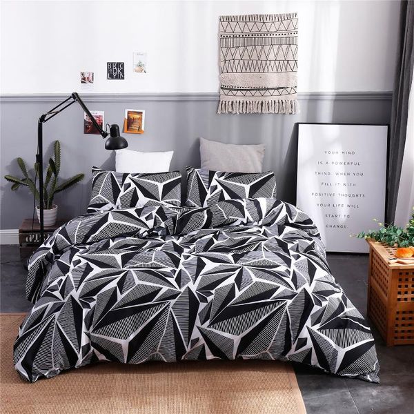 

bedding sets nordic 3pcs quilt cover geometric design of black white lines pillow case single twin king fashion style soft breathable oceani