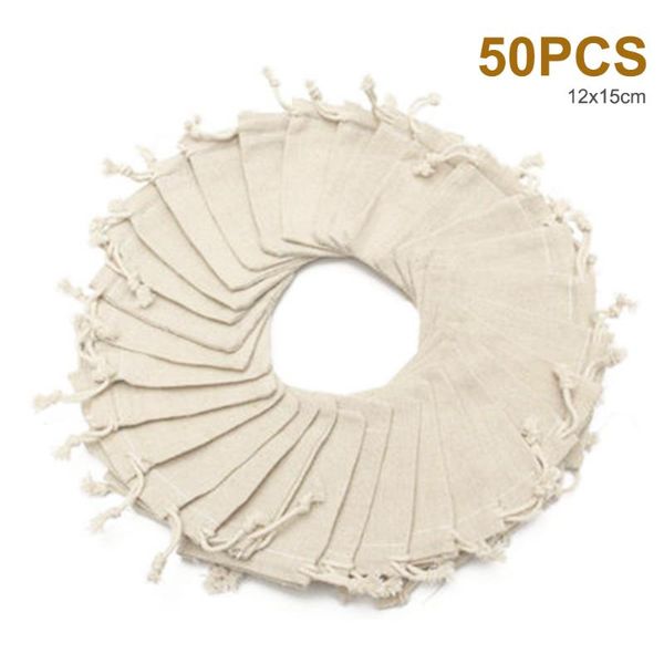 

fashion lot small gift bag natural linen pouch birthday wedding party favor holders jewelry drawstring packaging wrap