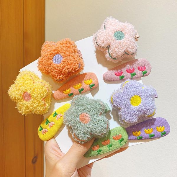 

hair accessories 2 pcs/set children cute candy nylon soft flower ornament clips baby girls sweet barrettes hairpins kids, Slivery;white