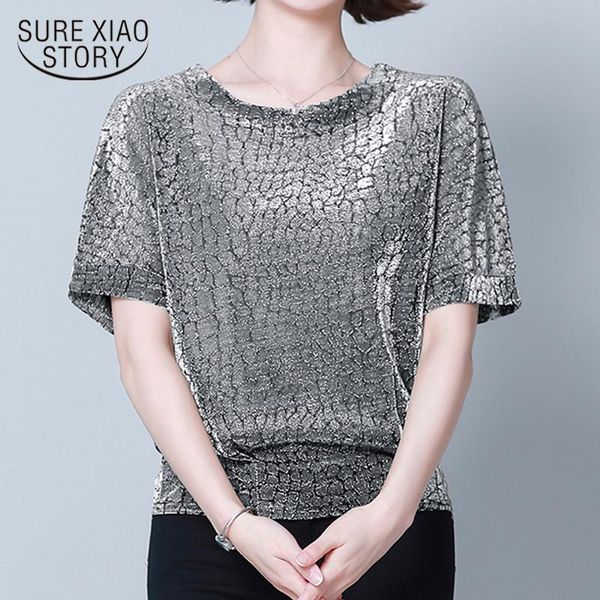 

women's blouses & shirts shiny sequin blouse glitter shirt 2021 fashion tunic women red black shine plus size 4xl 14081, White