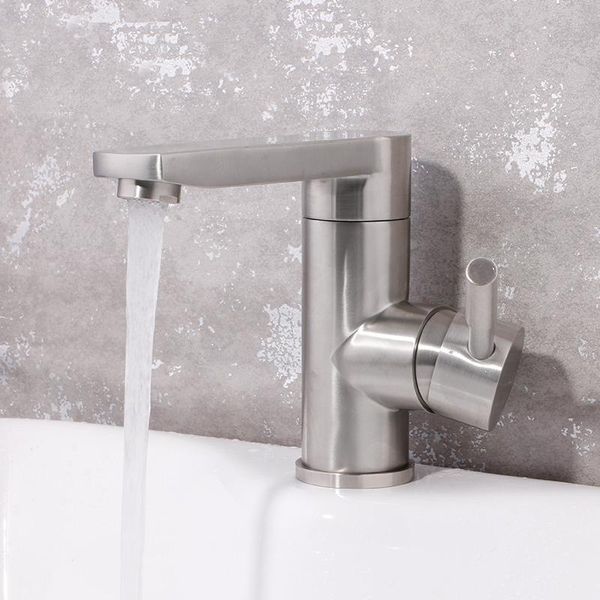 

bathroom sink faucets 304 stainless steel vessel basin mixer and cold faucet brushed surface