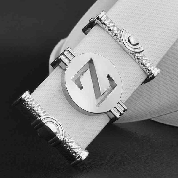 

luxury brand belt white belt men's young students' smooth buckle korean fashion summer casual boys' z-shaped trouser, Black;brown