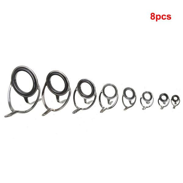 

boat fishing rods 8pcs rustproof fish raft renovation stainless steel guide ring outdoor lightweight durable line rings repair kit portable