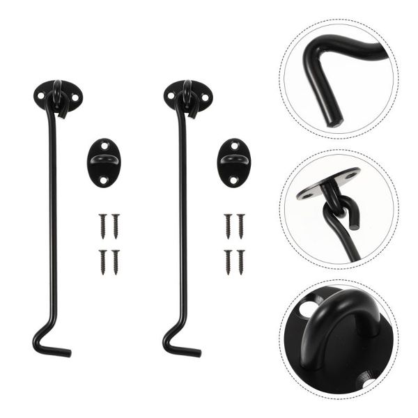 

hooks & rails 2pcs window hook stainless steel professional catch black
