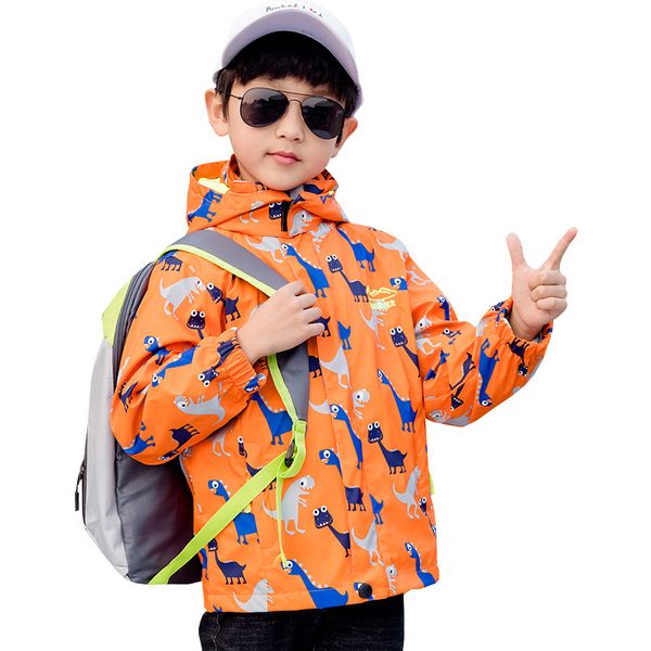 Giacche per bambini con cappuccio Giacca antivento impermeabile Giacca primaverile per bambina Dinosaur Kids Cappotto antipioggia per bambini Giacca ragazzo capispalla 1041 V2