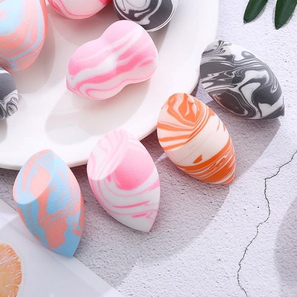

sponges, applicators & cotton 1pcs marble wet and dry two-color powder puff becomes larger softer when exposed to water, easy apply makeup