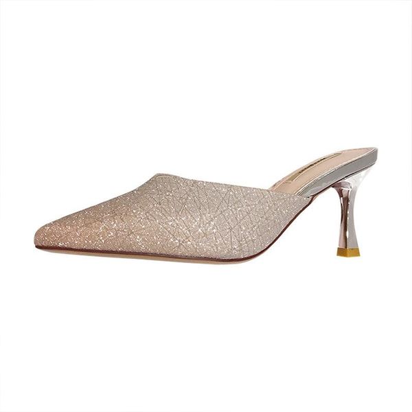 

dress shoes women pumps sequined cloth slip on 5cm thin heels high pointed toe rhinestones bling shallow for, Black