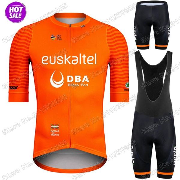 

racing sets euskaltel pro team 2021 cycling jersey set men clothing summer road bike suit bicycle bib shorts maillot ropa ciclismo, Black;blue