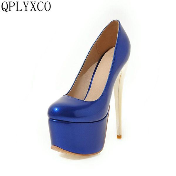 

sale big size 30-48 patent leather women fashion super high heels(16cm) shoes platform pumps wedding y-18 dress, Black