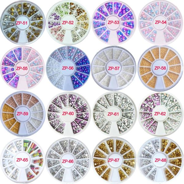 

nail art decorations 31 designs stud 6cm false nails studs accessories 1box and rhinestones decoration for tips jewelry art#zp0, Silver;gold