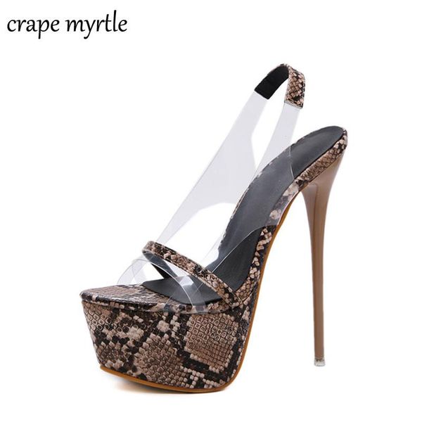 

strappy sandals pvc shoes women bohemian party fetish high heels snakeskin leopard yma701, Black