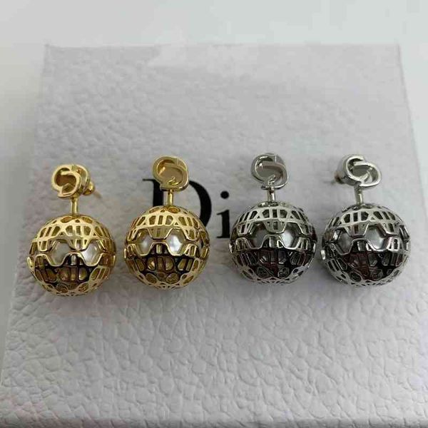 

2022 latest factory wholesale earrings new 21 year letter spherical earrings women's high sense personality earrings, Golden