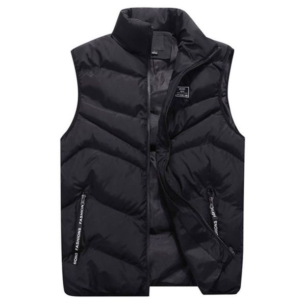 

men clothing men's autumn winter fashion stand collar pure color waistcoat vest jacket coat 2021 vests, Black;white