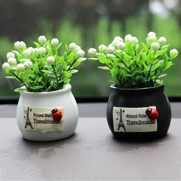 

car air freshener mini artificial flower pot indoor ornaments office decoration fake simulative plants auspicious fruit ceramic