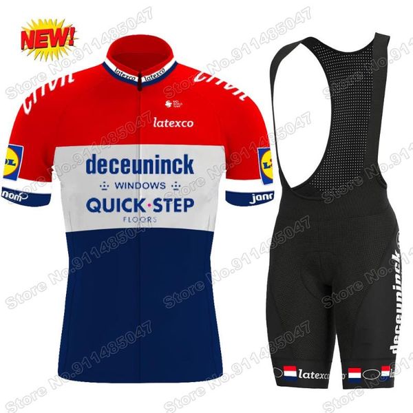 

racing sets men's quick step team 2021 netherland cycling jersey set bicycle shorts mountain road bike shirt clothing mtb maillot culot, Black;blue