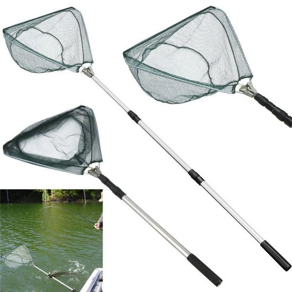 

fishing accessories safe catch and release fish landing net telescoping handle foldable hoop pesca accesorios 7