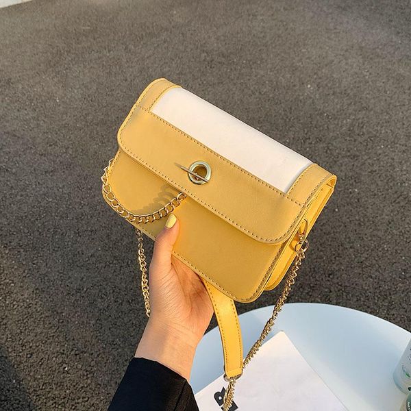 

leather contrast color crossbody bags for women 2021 fashion small shoulder bag female handbags and purses travel cross body
