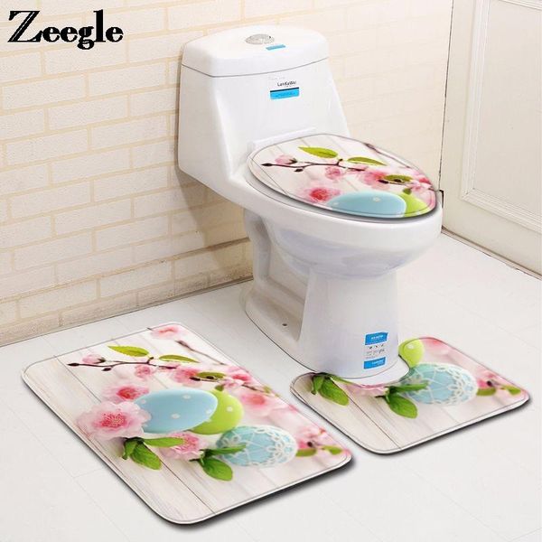 

printing bathroom carpet rug home decor toilet mat memory foam seat cover non-slip foot mats u-shaped bath