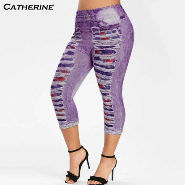 

women's jeans 2021 for women lady high waisted skinny hole denim stretch slim pants calf length 3d faux jean, Blue