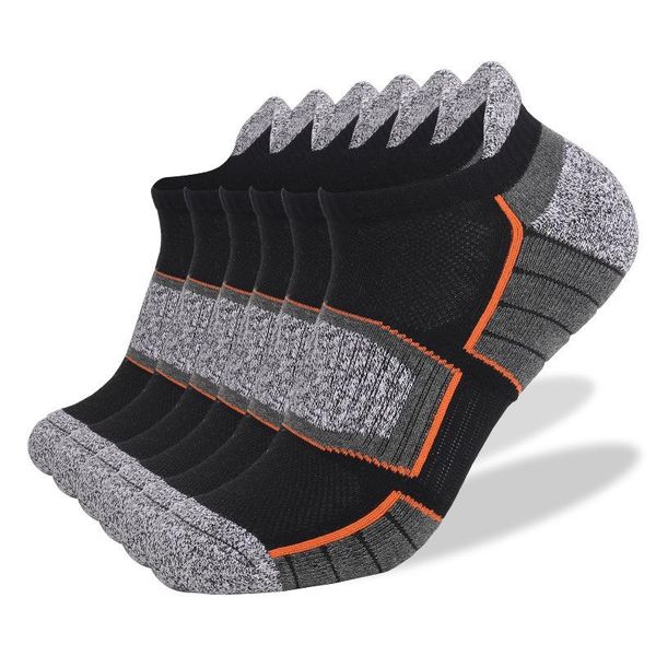 

sports socks men sport ankle athletic thick towel bottom running low cut sock outdoor breathable cotton moisture wicking, Black