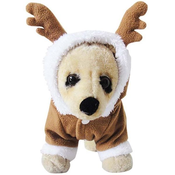 

pet puppy dogs coat winter warm brown lovely elk two feet desig dog clothing apparel