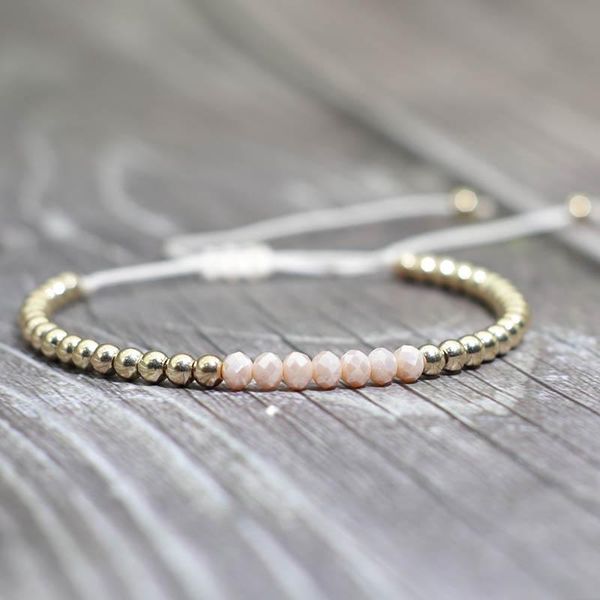 

charm bracelets fashion bracelet men women 4mm small beads braslet acrylic braclet wedding jewelry friendship brazalete gift for couple, Golden;silver