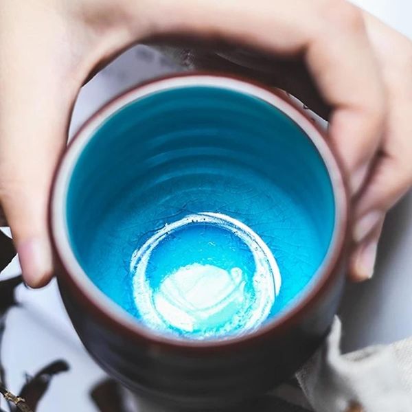 

cups & saucers handmade retro crackle tea cup glaze high temperature firing ceramic teacup porcelain bowl accessories for home and office