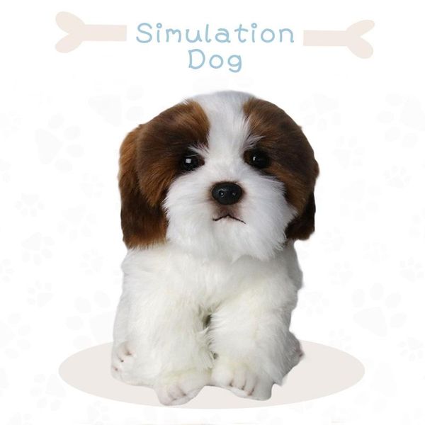 

decorative objects & figurines plush simulation dog stuffed toys super realistic papillon doll luxury home decor crafts kids gifts po props