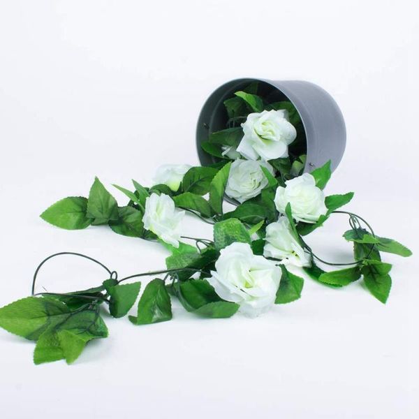 

decorative flowers & wreaths 2 pack fake rose vine plants artificial flower home el office wedding party garden craft art