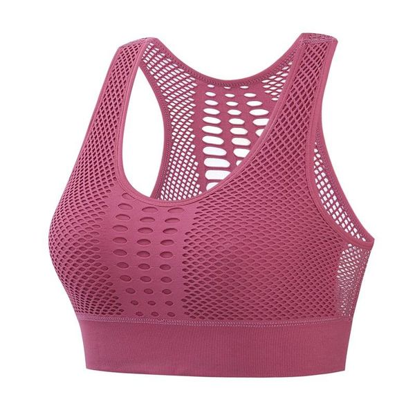 

outdoor women sports bra mesh breathable seamless running yoga underwear outfit