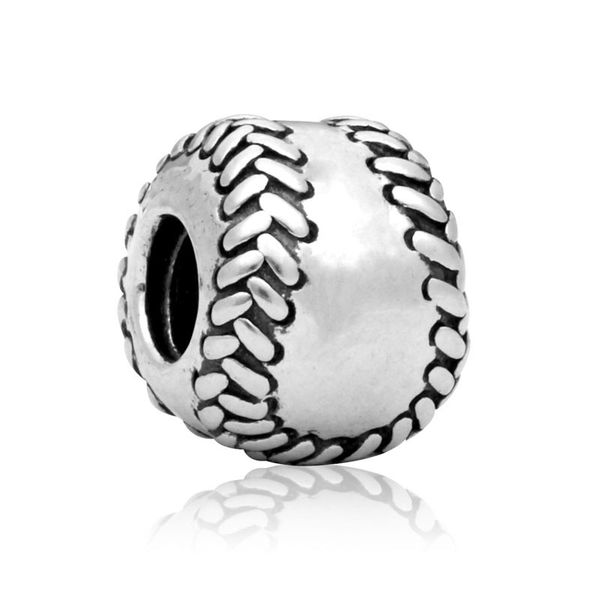 

fits pandora bracelets 30pcs baseball charms beads silver charms bead for women diy european necklace jewelry, Black