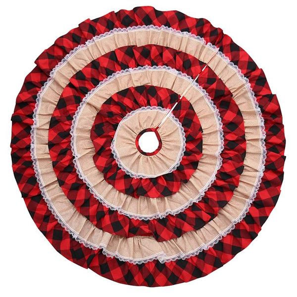 

aprons christmas decorations cake tree skirt plaid linen mat pleated