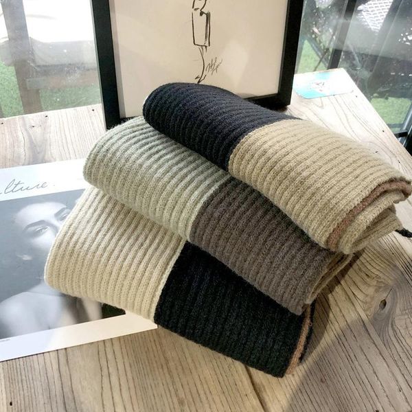 

scarves 2021 cotton lady big shawl imitation cashmere scarf autumn and winter thickening warm two-color printing, Blue;gray