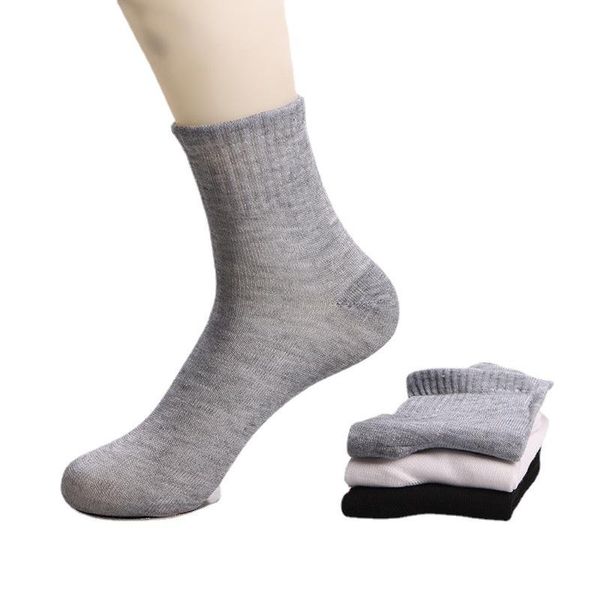 

men's socks 2/5pair retro solid color black and white skateboard sports four seasons cotton crew