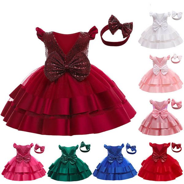 

girls dresses baby girl casual clothes kids children's double sequin christmas princess b9144, Red;yellow