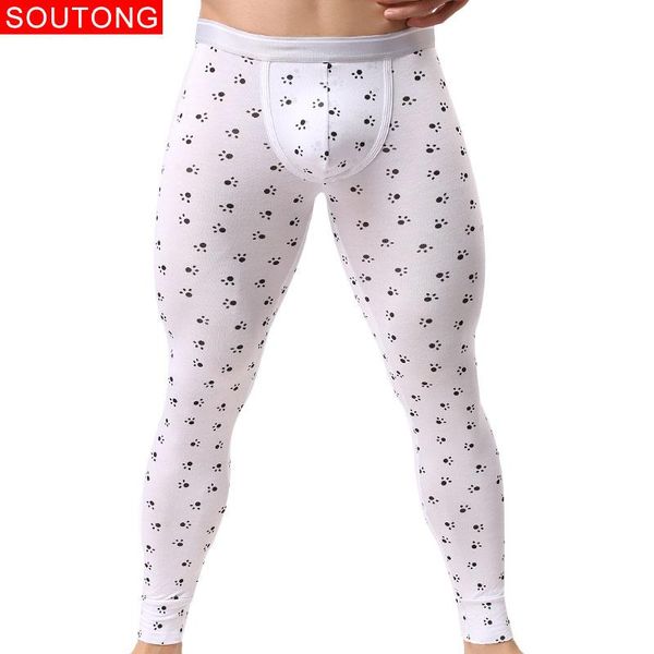

men's sleepwear soutong men underwear long johns 2021 winter modal soft thermal male underpants for man qk05, Black;brown