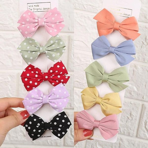 

hair accessories ncmama 5pcs/set baby clips for girls striped dot hairclip kids hairpins colorful children barrettes1, Slivery;white