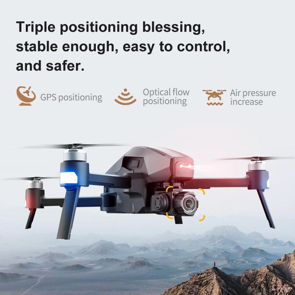 

pro drone hd mechanical 2-axis gimbal camera 4k 1.6km control distance 5g wifi gps system supports tf card drones