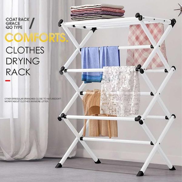 

laundry bags clothes drying rack floor-standing hangers foldable airer iron durable home decor