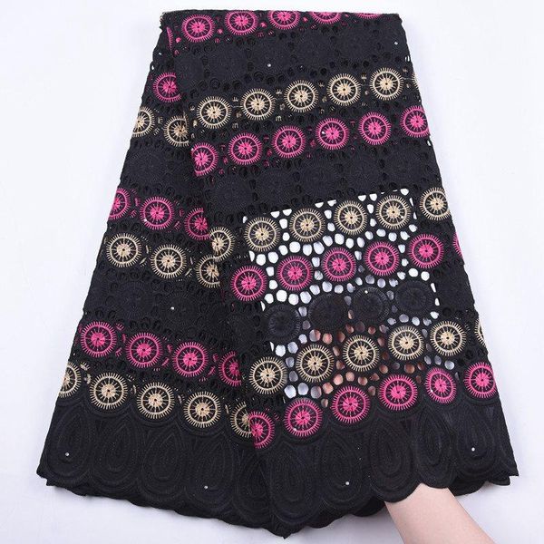 

ribbon 2021 african swiss voile lace fabric for dress black nigerian dry in switzerland s1895, Pink;blue