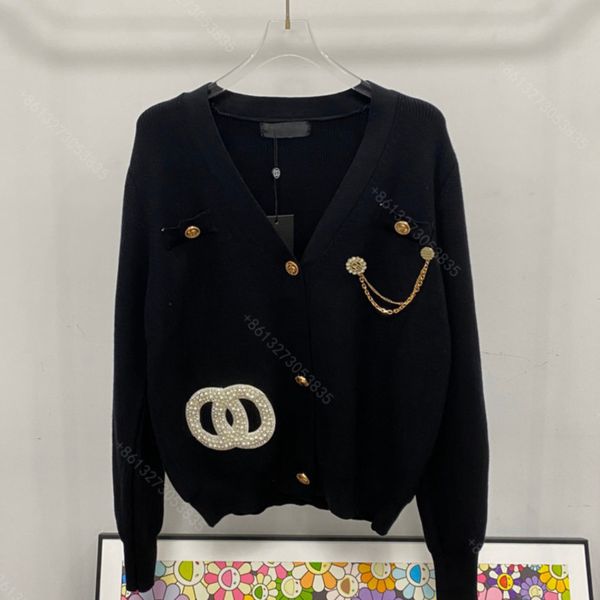 

fashion women hoodie dress high-end brand cc designer clothes brooch long sleeve drilled flower hoodies coat winter girls letter logo casua, White;black