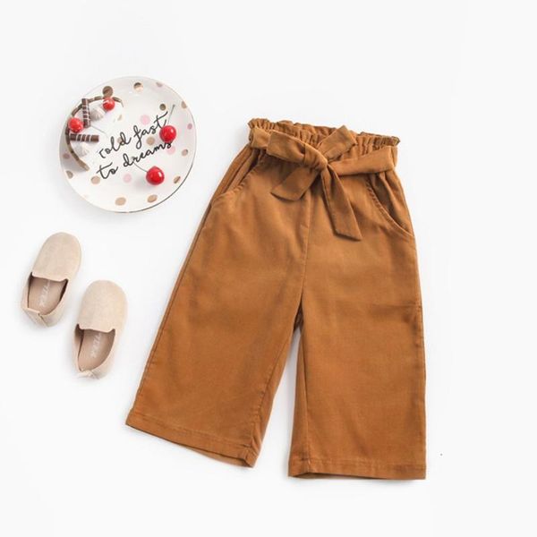

trousers autumn winter girl's corduroy 9 minute pants baby outsuit, Blue