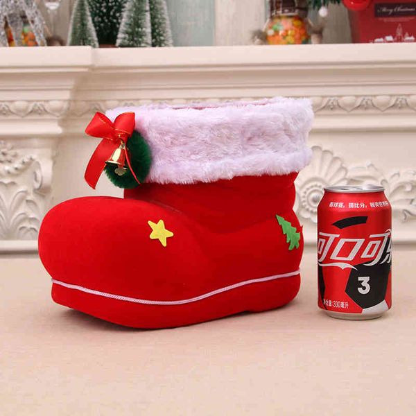 

christmas gift candy boots cans creative decorative products extra large flocking