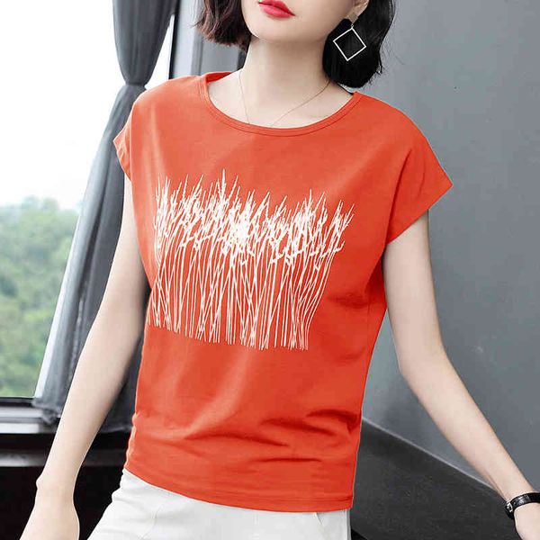 

women's t-shirt summer short sleeve tshirts womens tees loose-fitting cotton t-shirts plus size printing loose tshirt  3xl g9xx, White