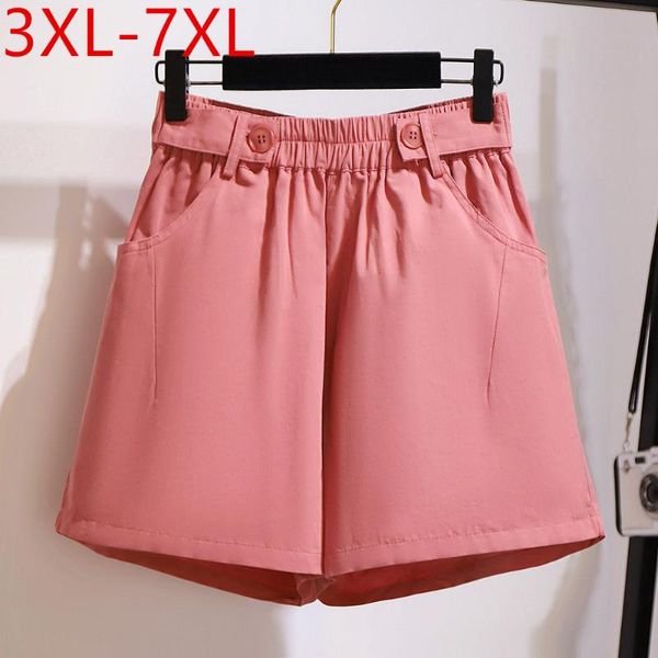 

women's shorts 2021 ladies summer plus size for women large loose casual black wide leg cotton pocket 3xl 4xl 5xl 6xl 7xl, White;black
