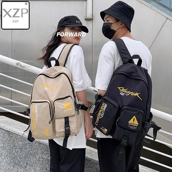 

backpack xzp multi-pocket nylon women kawaii for school girls boys high capacity waterproof travel bag female