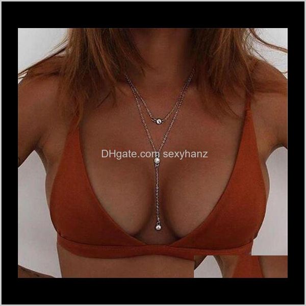 

necklaces pendants charm multilayer long tassel chain necklace charming women gold color boho beach body jewelry cr1602289, Silver