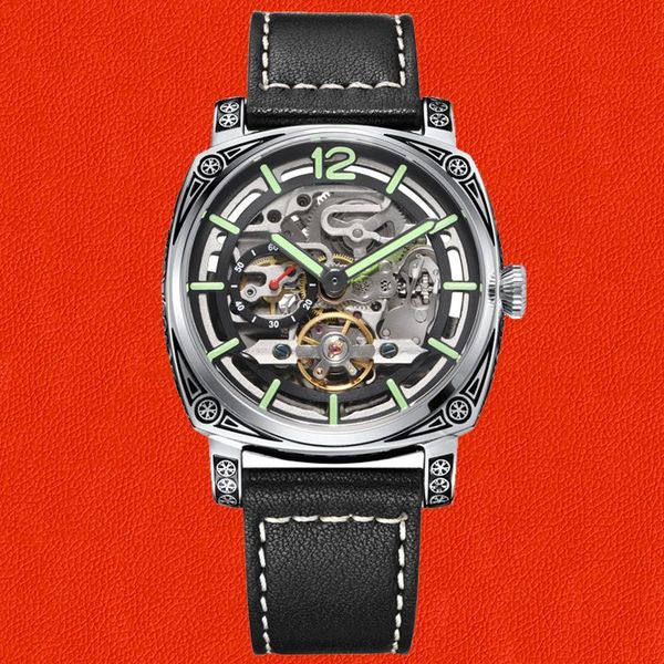 

wristwatches mechanical watch automatic hollow business men pagani design fashion waterproof diver luxury, Slivery;brown